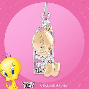 Tweety Bird on Swing Necklace, Looney Tunes × Charmed Aroma